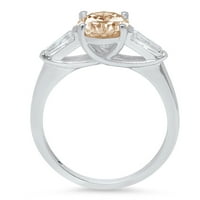2.5ct ovalni rez šampanjac simulirani dijamant 14k bijeli zlatni godišnjica angažmana kamena prstena