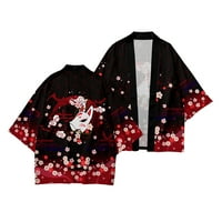Advoicd muški slobodno vrijeme opušteno antikni digitalni tisak Kimono Cassock Cardigan majica Hlače