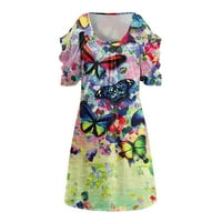 Ljetne haljine za ženske haljine s kratkim rukavima prekrasno elegantno vintage line mini boho boemske