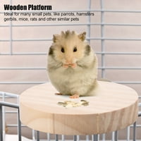 Drvena platforma za male životinje, drvena platforma hrčka za hrčak činčilas igračaka Papagaj stalak
