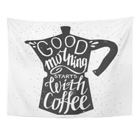 Motivacija aparat za kavu Silhouette i fraza u njemu dobro jutro započinje ručno slovo citat Inspiracija