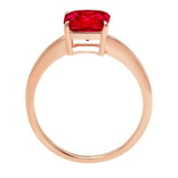 2.0ct Asscher Cred Simulirani ruby ​​14K Rose Gold Gold Anniverment zaručni prsten veličine 6