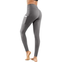 Joga hlače s džepovima za žene za žene uska elastična brza suhi čvrsti džep joga hlače fitness joga
