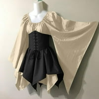 Absuyy ženska haljina sa rukavima - kostimi Gothic Retro rukava Corsetes rukav kružni vrat-vizinski
