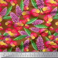 Soimoi pamučna kambrična tkaninska listova, lakeleava i lupinska cvjetna tkanina za ispis u dvorištu