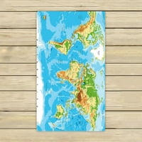 Fizička karta svjetskih ručnika za ručnike Kupatilo Tuš rub Ručnik za plažu