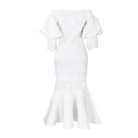 Booker ženske maxi haljine temperament čipkaste haljine bez kaiševe bijele veličine s