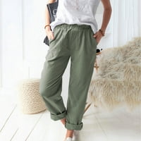 Daqian Womens Plus Veličina kratke hlače Ženske ležerne džepove čvrstih boja Elastični struk Udobne ravne hlače plus kratke hlače za žene vojska zelena 14