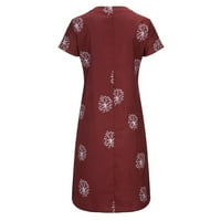 Ljetna haljina dugačke materinske surbliske haljine za žene plus veličine casual cvjetno tiskano V-izrez
