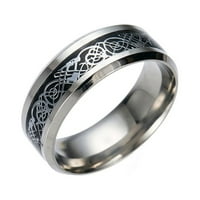 Zmaj zmaj čelik zlatno nehrđajući sa srebrnim prstenom od titanijum čeličnih prstenova