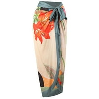 Dyegold Womens Jedan kupaći kostim s plažom Sarongs Option Cover Up Wrap suknje Retro Cvjetni print