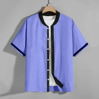 Muška odijela ROMPER NOVO MUŠKARSKI LAOSE BASEBALL COLLAR Gumb Prednja košulja Plus veličina modna kazna