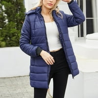 Zimski kaputi za žene plus veličine jesen zima čvrsta boja vode odvojiva kapuljača duga ruka topla jakna