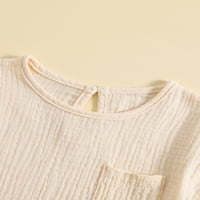 Toddler Baby Boy Djevojka odjeća za pamučnu posteljinu odjeću majica kratkih rukava kratke hlače ljetna