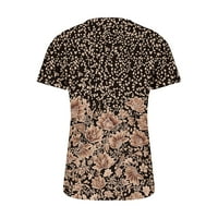 StMixi majice za žene kratki rukav V-izrez cvjetni print ljetni osnovni vrhovi Ležerne koferske dame