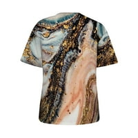 Ženske vrhove, Kizly Boho vrhovi za žene, modna casual labava bluza Kamen gradijentni ispis majica s