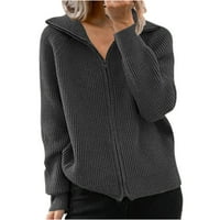 Cardigan džemperi za žene jesen zimski patchwork modni casual dugih rukava pleteni vrhovi patentnih