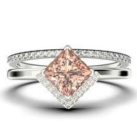 BOHO & HIPPIE 2. Princezo za morgatit i dijamantni prsten za zabavu, klasični vjenčani prsten, jedan