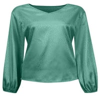 Majica Colisha Dame V V izrez majica s dugim rukavima Tee Casual Party Leopard Print Pulover Green 2xL