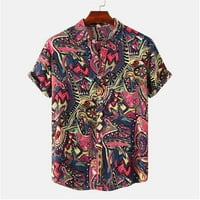 RUZIYOOG Ljeto Muška majica s kratkim rukavima s kratkim rukavima Trendy personalizirani casual cvjetni