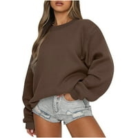 Duksevi za žene Fall vrhovi smiješna čvrsta odjeća majice s dugim rukavima Ležerne prilike za vrat pulover