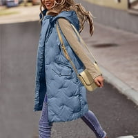 Djevojke Scas Long Winter prsluk s kapuljačom s kapuljačom zagrijavajući s džepovima prekriveni prsluk