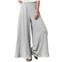 HOmenesgenicki popust Ženske pantalone Lanene hlače za žene Bijela ženska modna casual puni džep u boji