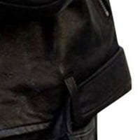 Žene cool FAU kožna jakna dugi rukav patentni patentni zatvarač ugrađeni kaput jesen kratka jakna opuštena
