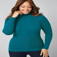 Jessica London ženska plus veličina rebrasti pamuk duks džemper pamuk
