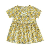 PEDORT Ljetne haljine za ljetne haljine djevojčica s rukavima s rukavima s rukavima Sund Midi casual