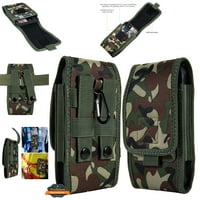 Univerzalna vertikalna torbica za kamuflažu mobitela sa kaišnim kopčom, karabiner i kreditna kartica