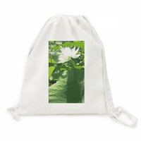 Lotus ribnjak bijela umjetnost deco modni ruksak platnena mreža za ponovnu upotrebu mreža za višekratnu