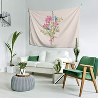 Zidna tapiserija, ružičasti lijepi buket zid dekor tapiserija za spavaću sobu