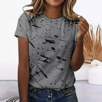 T majice za žene Sivi bavi čišćenja Ženskog ljeta tiskani okrugli vrat kratkih rukava majica bluza pulover poklon za ženske vrhove