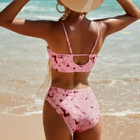 Žene Soild Print Bikinis Push Up Bikini Postavi plićači za ženske kostime za žene kratke kupaće kostimi
