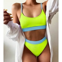 Daqian Womens kupaći kostim pokrov seksi žene Bikini Solid spajanje dvodijelni kupaći kostimi kupaći