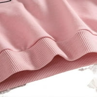 Casual colorblock okrugli vrat dugih rukava za bebe ružičaste djevojke s dvije dijelove odijelo