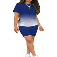 Ženska odjeća s kratkim rukavima Track odijela gradijentna boja majica i vježbati kratke hlače Fitness