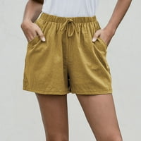 Binmer ženske kratke hlače sa širokim hlačama u širokim strukom ravno hlače, ležerne pamučne kratke