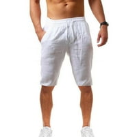 Modne ležerne ljetne kratke hlače Pamučne muške čvrste i posteljine i muške hlače