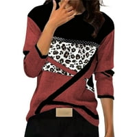 Košulje s dugim rukavima za žene modni casual o izrez Leopard Ispis Flannel četkani dugi rukavi