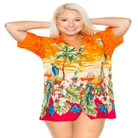 Bay Women's Swim havajska majica za bluza na vrhu majica s narandžama_w951