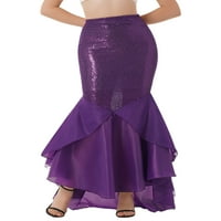 Aislor Womens Mermaid kostimska riblja suknja Shiny Sequin Bodycon Fancy haljina Halloween Party kostim