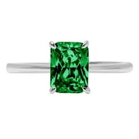 1.75ct zračenje zelene simulirane simulirane smaragd 14K bijelo zlatne angažovane prstene veličine 6,75