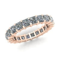 Prirodno 4,80ct Princess Cut Diamond zajednički zajednički ženski godišnjica vjenčanja vječna bend prstena od punog 18k ruža H si2