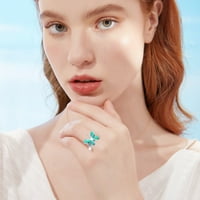 Prstenovi nakita WEFUESD za žene Opal prsten nakit modni stil prstenasti nakit vjenčani prstenovi za djevojke pokloni zelena 6