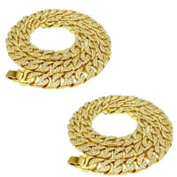 Unizirane žene i muške ogrlice HIP hop modni nakit pribor kuban zlatni lančani privjesak sa kristalnim