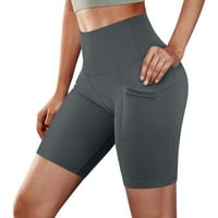 Ženske džepove za trening visoki struk Yoga trčanje trbuh hlače upravljačke kratke hlače Yoga hlače