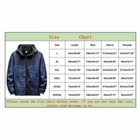 Leey-World Jackets za muškarce Ležerne prilike oprane pamučne jakne Lagane zip up padne jakne plava,