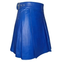 Bacoc Kilt za muškarce Muške modni škotski stil Plaidni kontrastni džep u boji Pleased suknja tamnoplava